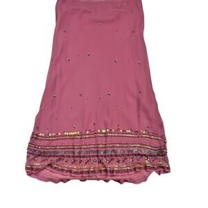 Boden Y2K Silk Fairy Whimsy Ornate Sequins Beaded Midi Skirt Women's Size 18R